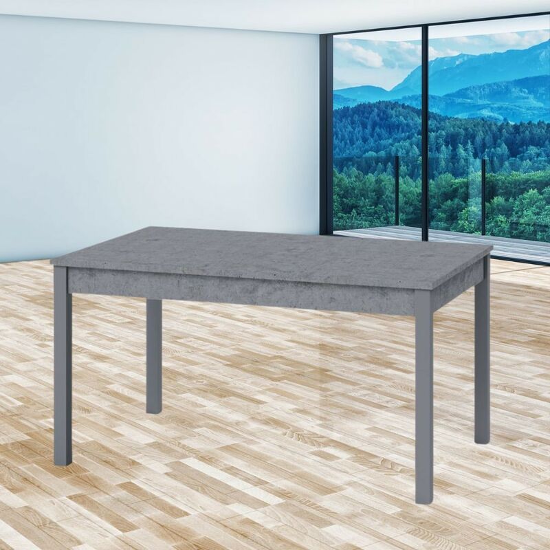 Table à rallonge 110x70 cm ciment - Florence