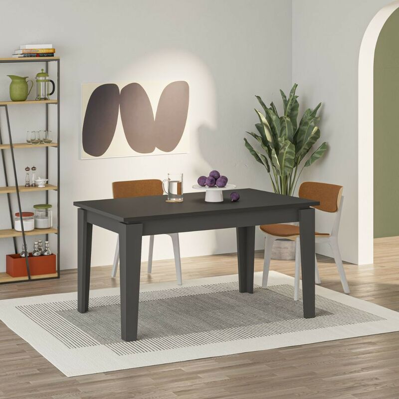 Table à rallonge 140x80 cm couleur anthracite - Tolmen