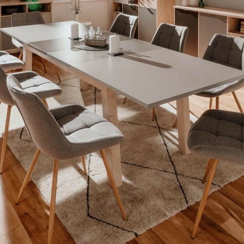 Table à rallonge 160x90 chêne et gris - Epik 50A