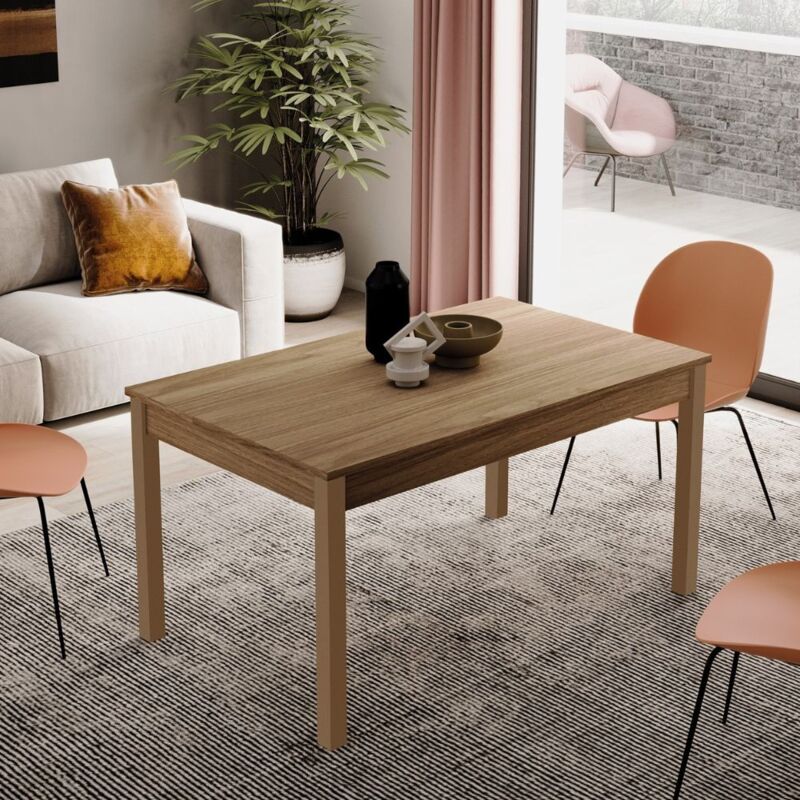 Toscohome - Table à rallonge couleur noyer naturel 120x80 cm - Florence