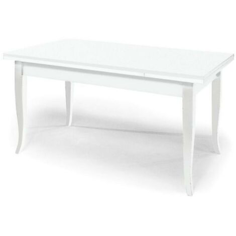 Table à rallonge en bois 140x80 cm blanc - Verona