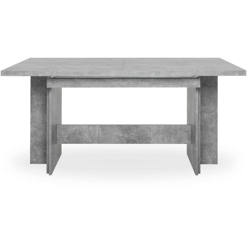 toscohome - table à rallonge en bois couleur ciment 160 cm - ancona