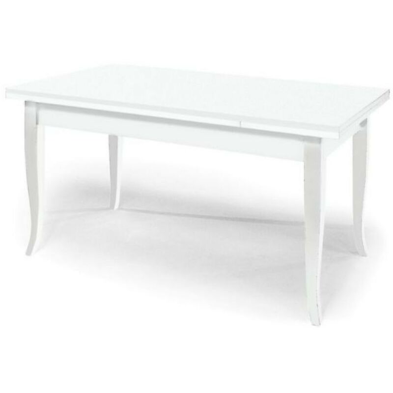 Table à rallonge en bois 140x80 cm blanc - Verona