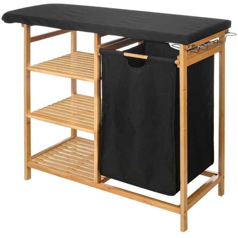 Kipit 1443FL BAMBOO Table à Repasser Noir Bambou
