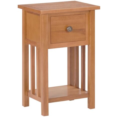 Table à revues avec tiroir 35x27x55 cm Bois de chêne solide vidaXL