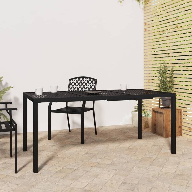 Table de jardin anthracite 165x80x72 cm acier