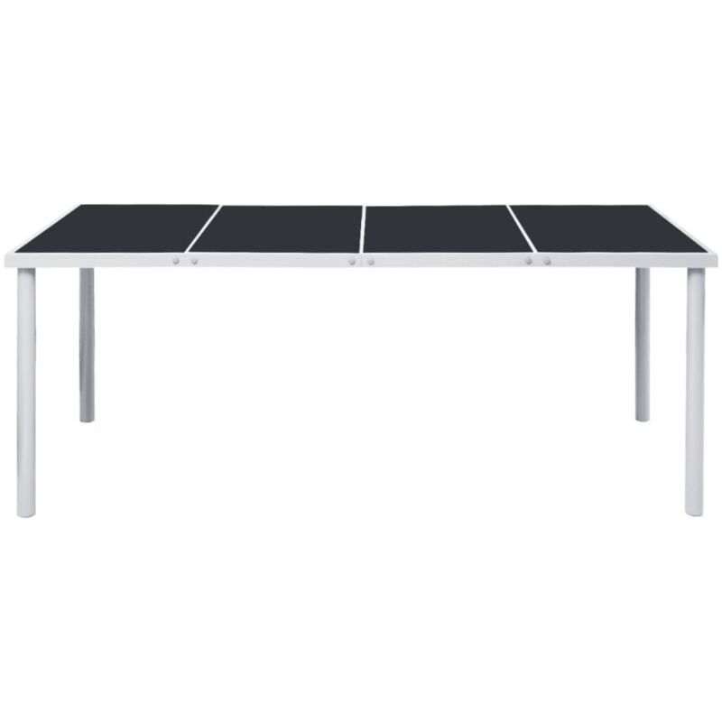 Table de jardin 190x90x74 cm Noir Acier