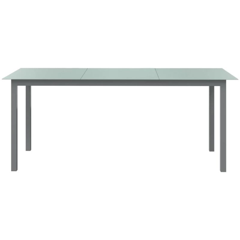 VidaXL Table de jardin Gris clair 190x90x74 cm Aluminium et verre