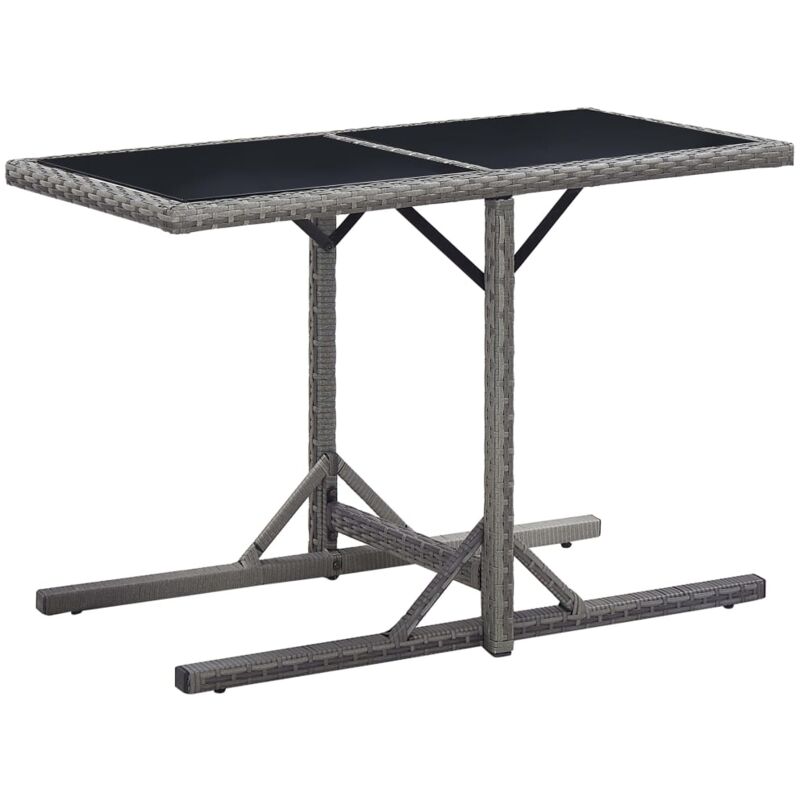 Furniture Limited - Table de jardin Anthracite 110x53x72 cm Verre