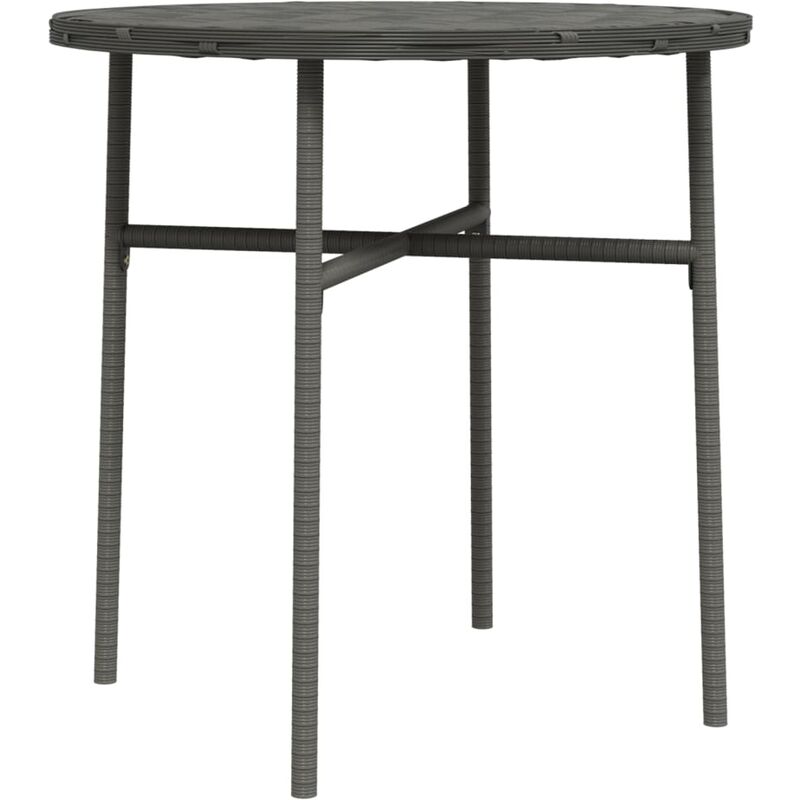 Inlife Table à thé Gris 45 cm Résine tressée