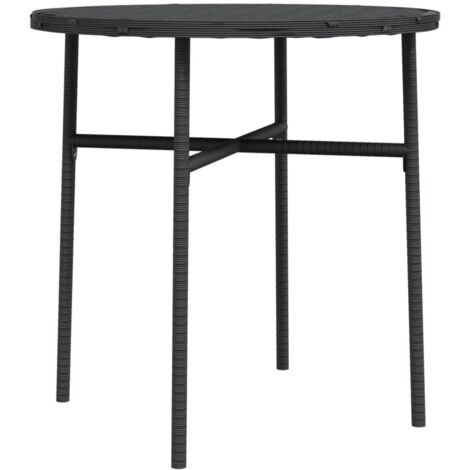 Table à thé Noir 45cm Résine tressée