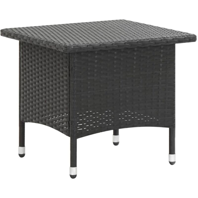Table à thé Noir 50x50x47 cm Résine tressée