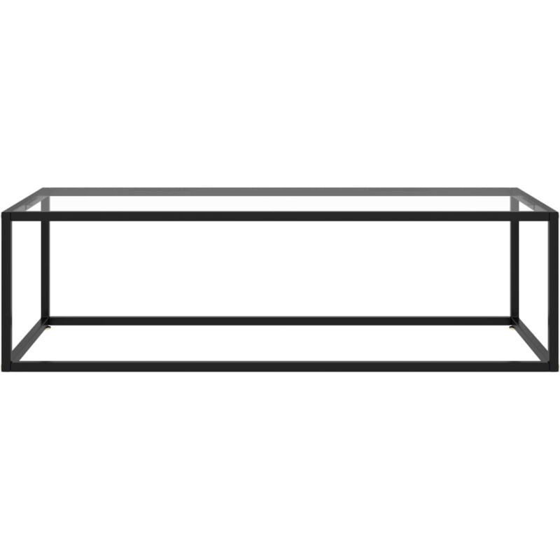 Vidaxl table basse noir avec verre tremp&eacute; 120x50x35 cm