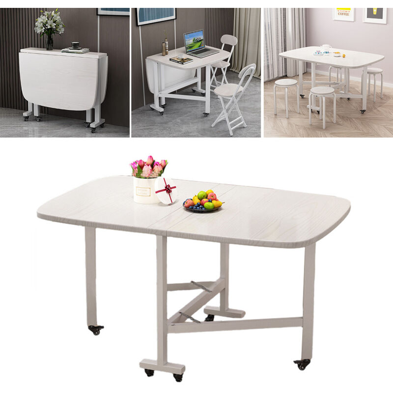 Sinbinta - Table de salle à manger extensible en bois, Table de salle à manger pliable, Table rectangulaire pour les zones compactes, Parfaite pour