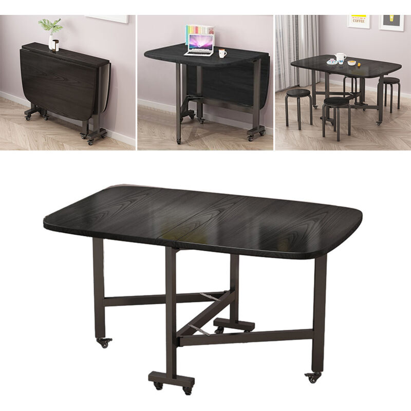 Sinbinta - Table de salle à manger extensible en bois, Table de salle à manger pliable, Table rectangulaire pour les zones compactes, Parfaite pour