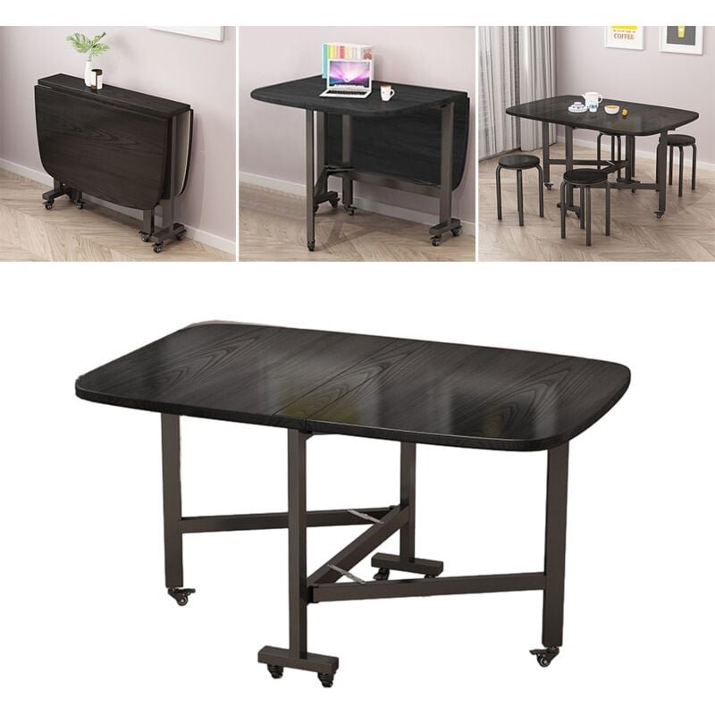 Sinbinta - Table de salle à manger extensible en bois, Table de salle à manger pliable, Table rectangulaire pour les zones compactes, Parfaite pour