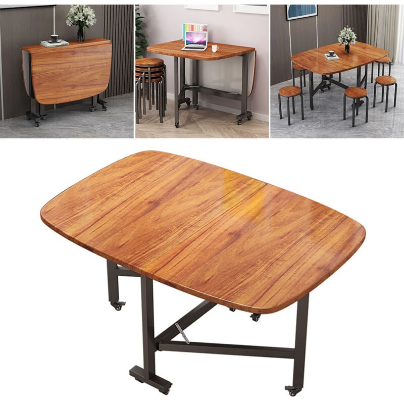 Table de salle à manger extensible en bois, Table de salle à manger pliable, Table rectangulaire pour les zones compactes, Parfaite pour les petits