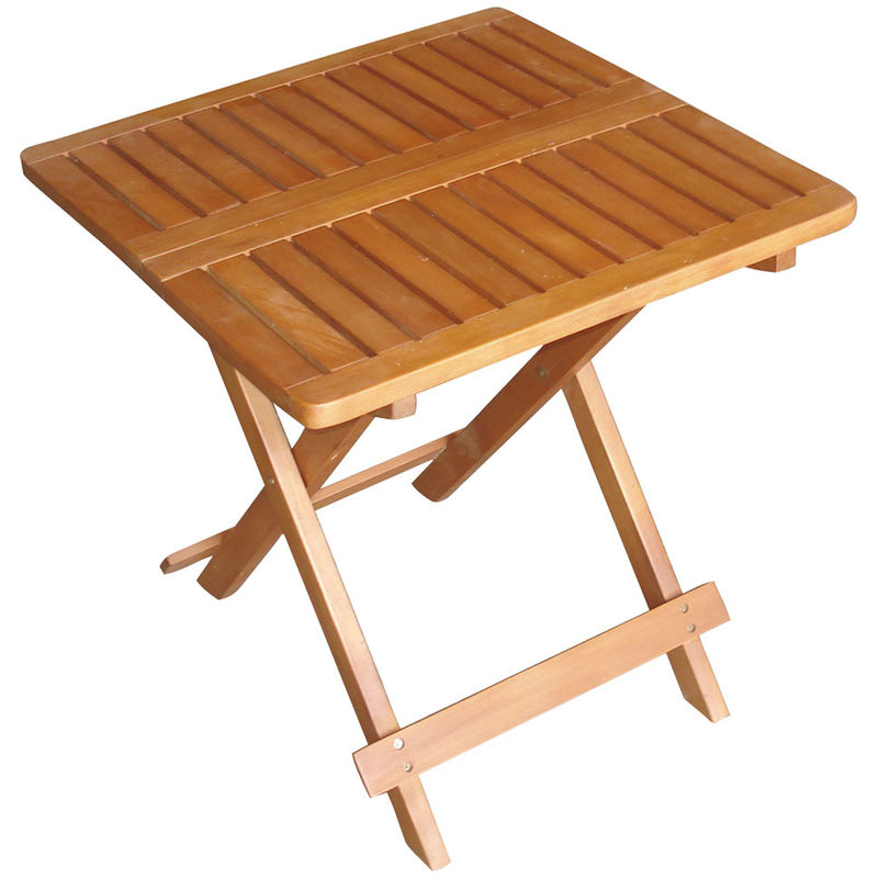 Harms - Table de bistrot extérieure bois acacia huilé marron jardin balcon terrasse meubles angulaire pliable 960301