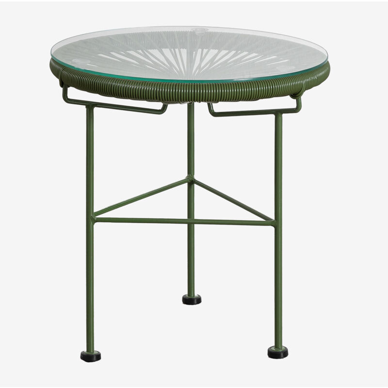 Table d'appoint ronde Ø45 cm en métal et polyéthylène Acapulco Sklum Vert Pesto