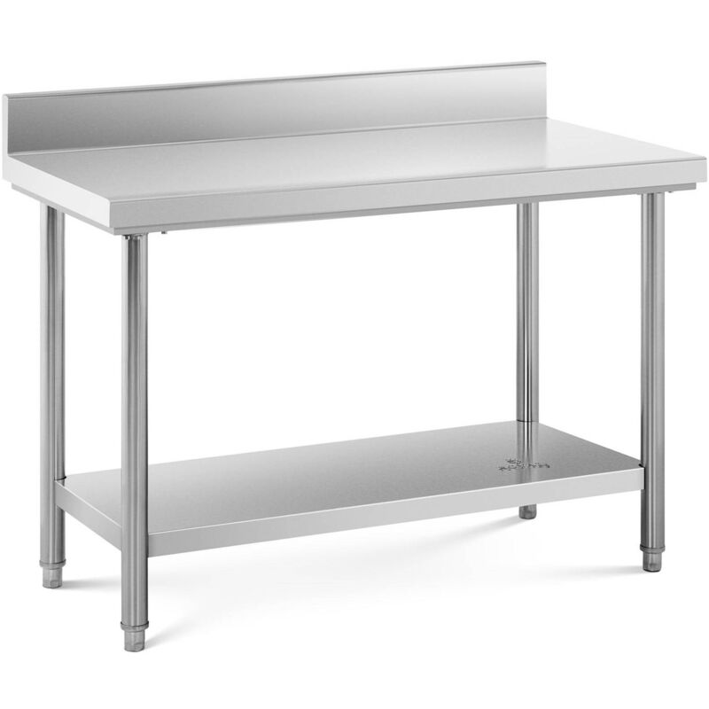 Table Adossée Inox Avec Étagère Professionnelle Plan De Travail 12060 cm 137 kg
