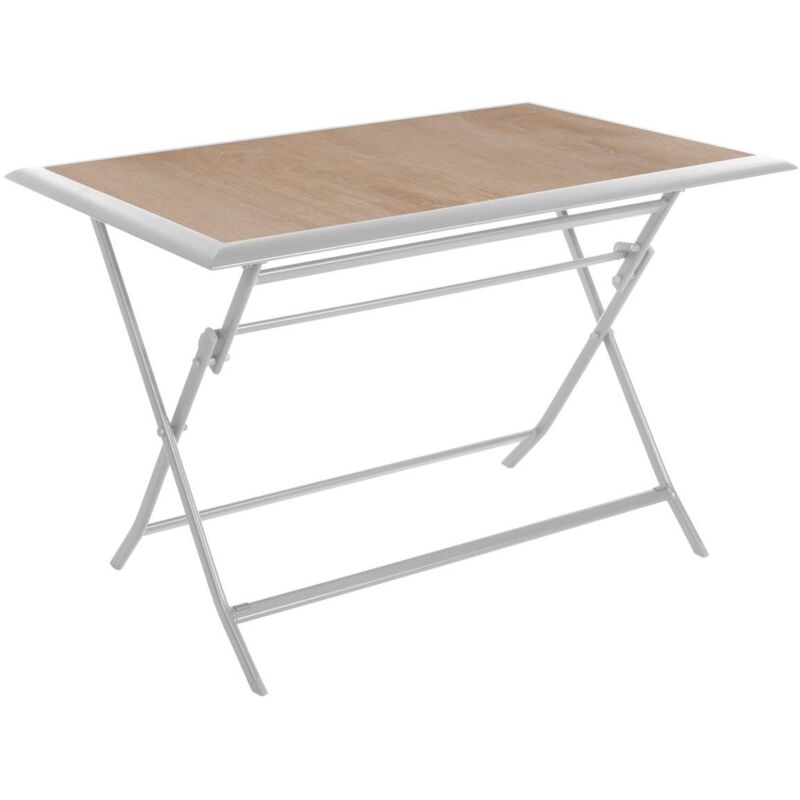 Hesperide - Table de jardin pliante rectangulaire Azua houblon & blanc 4 places en aluminium traité époxy - Hespéride - Houblon / blanc