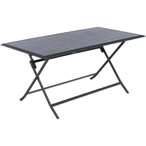 Table aluminium Azua 6 places graphite Hespéride - Sans rallonge - Graphite