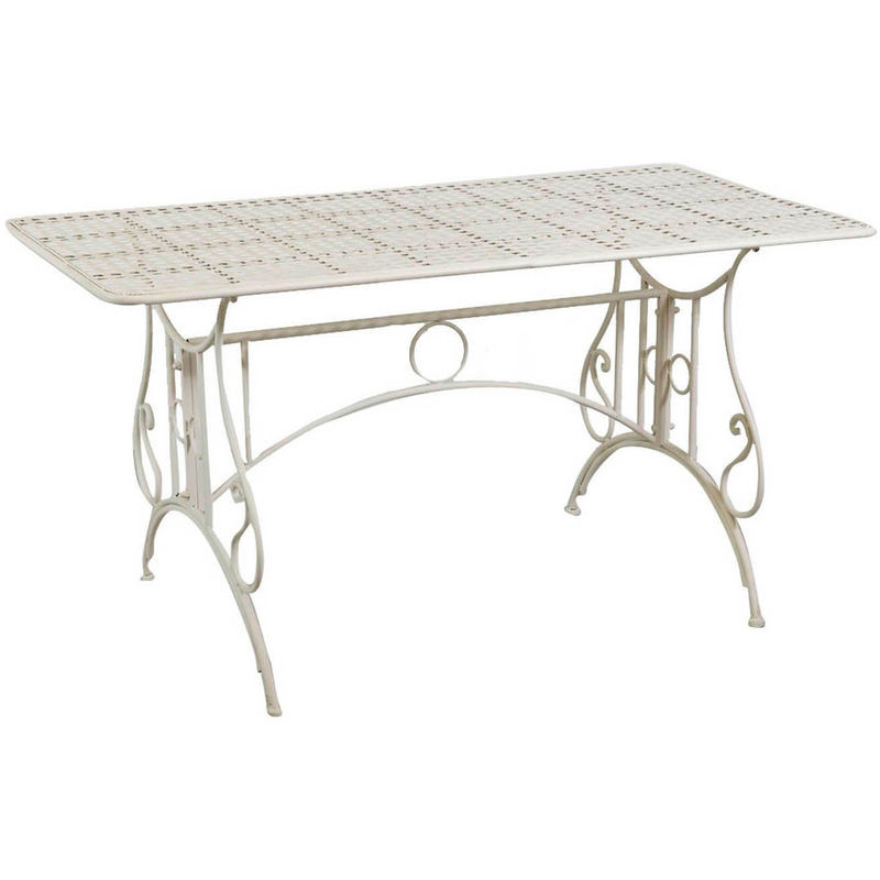 Table ancienne en fer forgé Table basse de jardin rectangulaire Table d'extérieur amovible Salon de jardin 150x77x80 cm