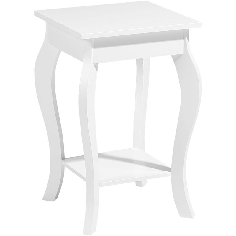 Beliani - Table Basse d'Appoint Blanche avec Plateau Carrée et Pieds au Style Louis Design Classique pour Salon ou Chambre Rétro Vintage