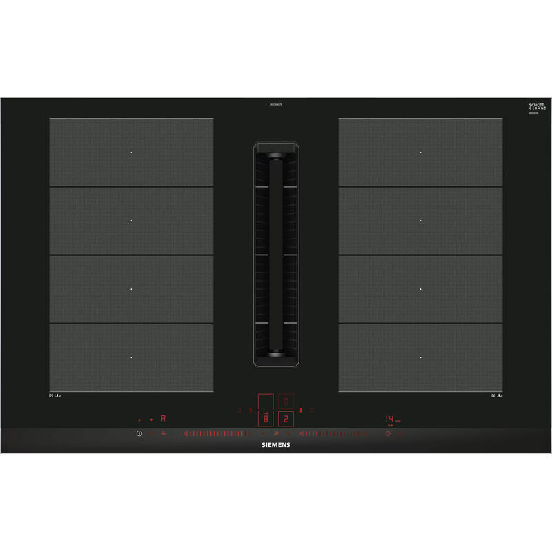 Siemens - Table de cuisson aspirante induction 80cm 4 feux 7400w noir ex875lx67e