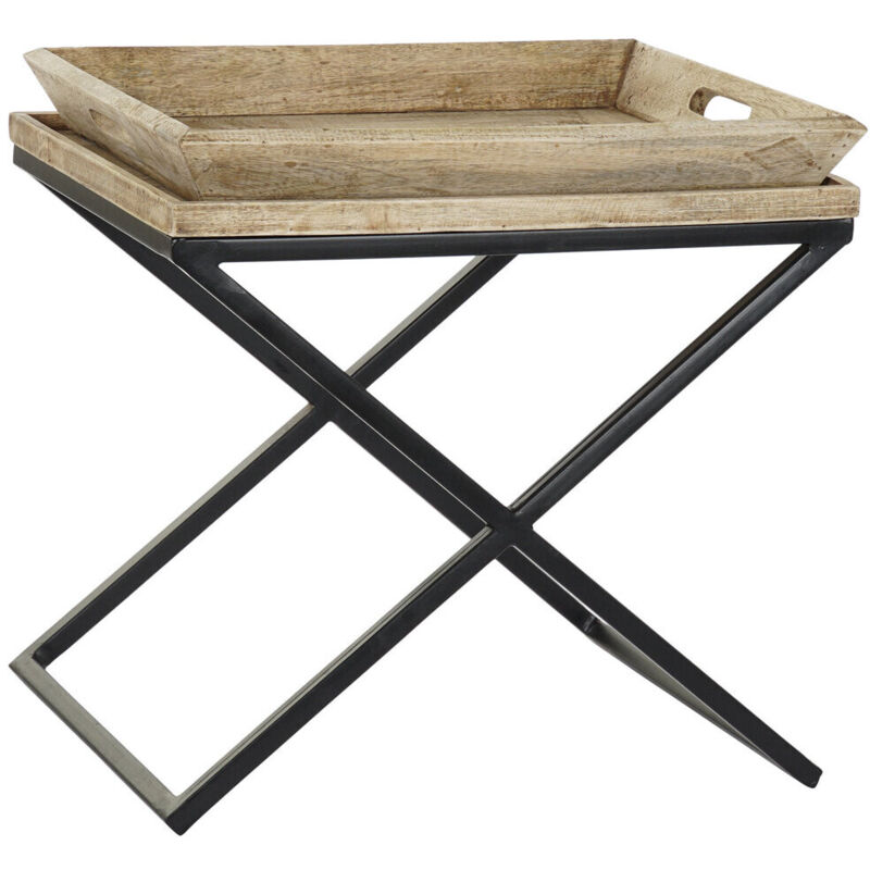 Dkd Home Decor - Table Auxiliaire Mangue Métal 55X45X53 Plateau