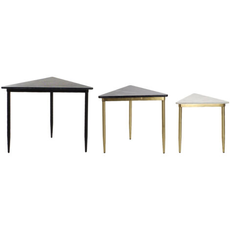 Table Auxiliaire Set 3 Marbre Métal 68X46,5X53