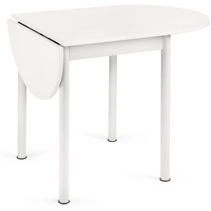Petite table de salle à manger extensible pour maisons, appartements et cuisines avec peu d'espace pieds en métal - Plateau 61 cm 54-115 cm decor