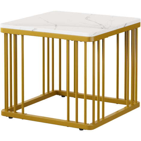 TABLE avec effet marbre LED MDF Blanc sans dimensions spécifiées