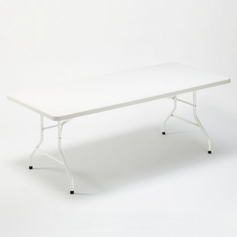 Table avec pieds pliants en plastique 200x90 cm pour jardin et camping Dolomiti