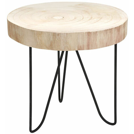 Table avec tranche d'arbre 29x29 cm
