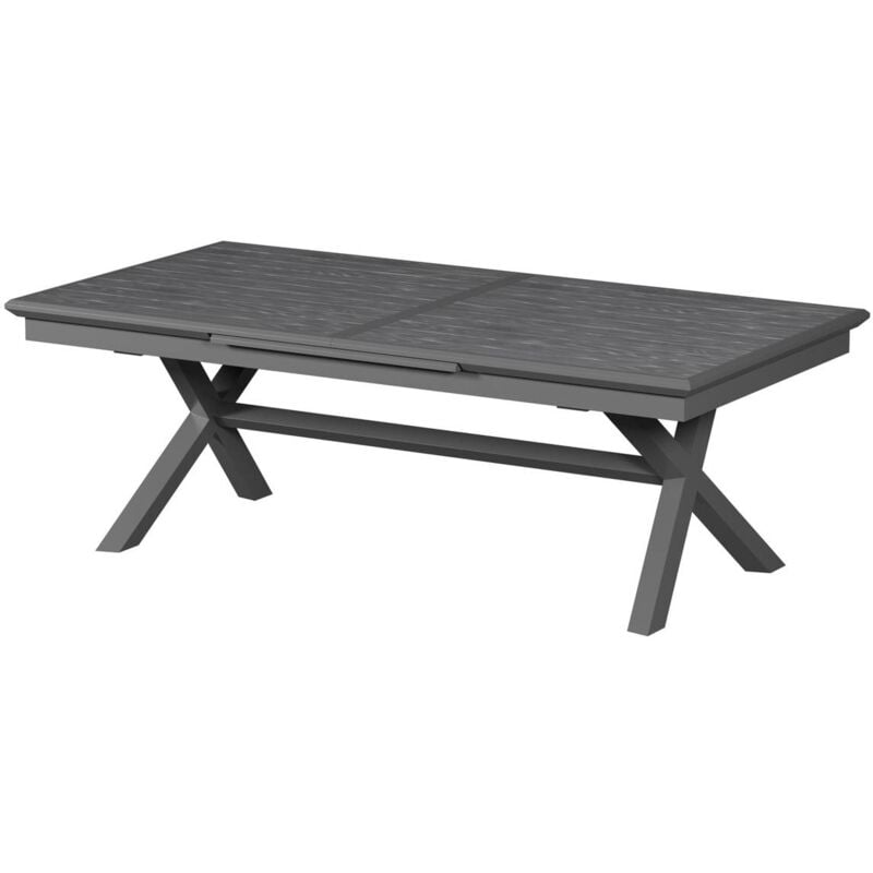 Hesperide - Table de jardin extensible Axiome ardoise granitée 12 places en aluminium traité époxy - Hespéride