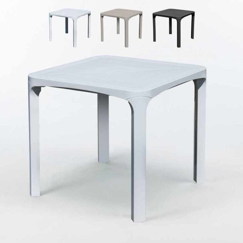 Table bar café Poly rotin 80x80 Grand Soleil Olè | Blanc