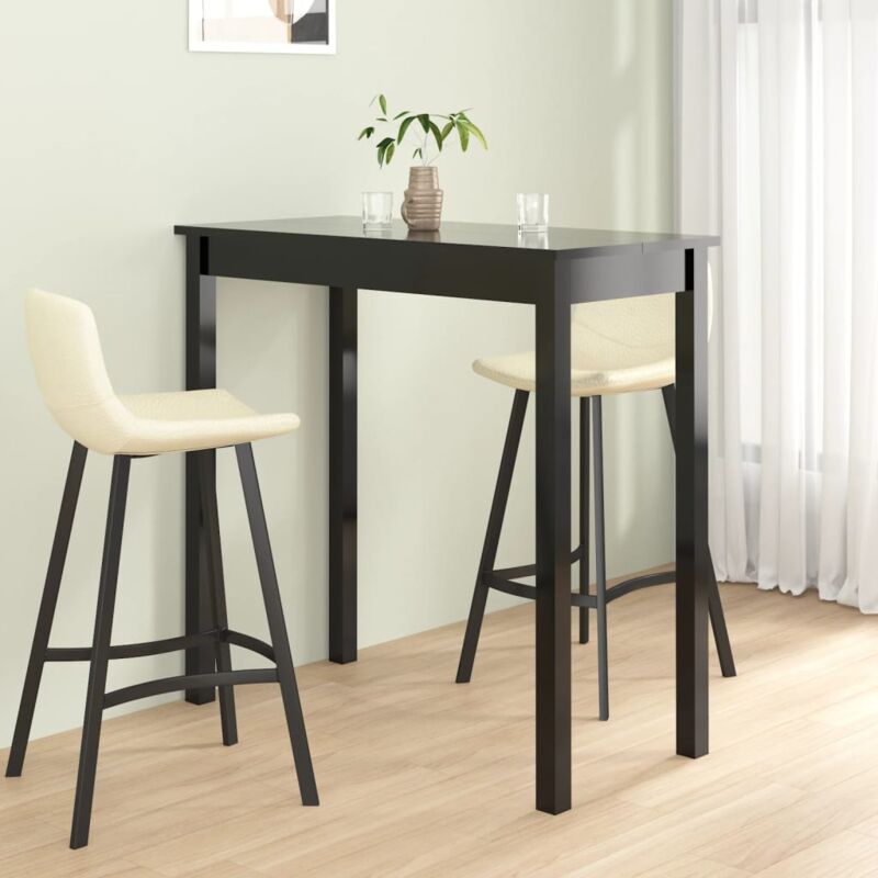 Table de bar MDF noir 115x55x107 cm vidaXL