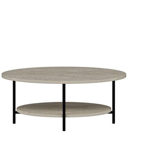 Table basse 1 étagère effet travertin