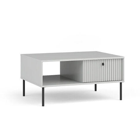 Table basse 1 porte 1 niche blanc mat Iris