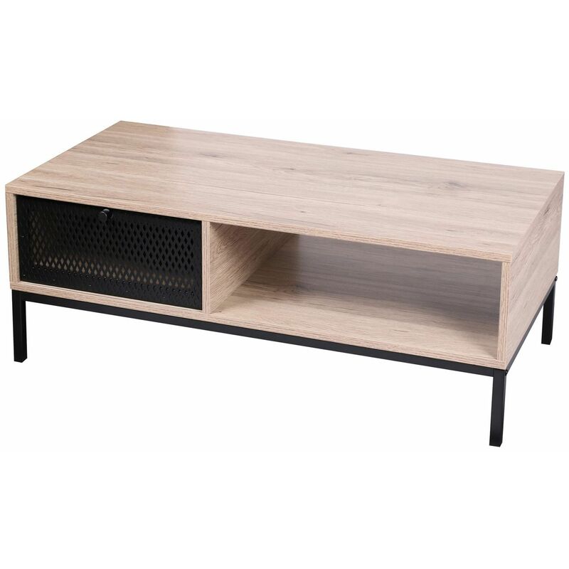 table basse design industriel soho - 100 x 50 36 noir