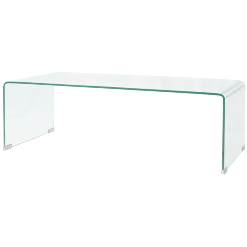 Table basse 98x45x30 cm Verre trempé Transparent