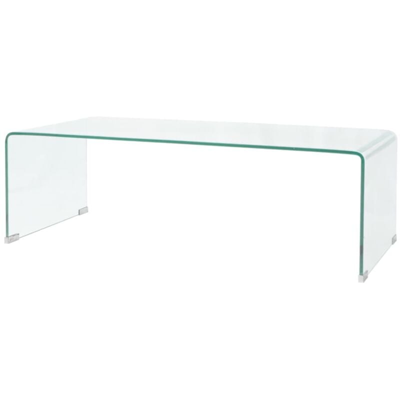 Table basse 98x45x30 cm Verre trempé Transparent vidaXL