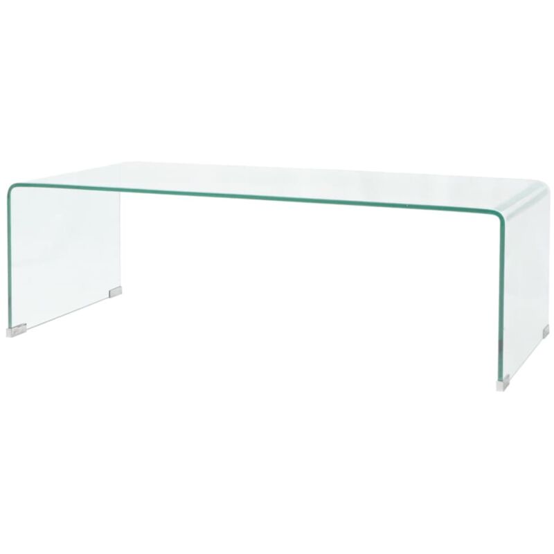 Vidaxl – Table basse fixe 98x45x30 cm en verre trempé transparent