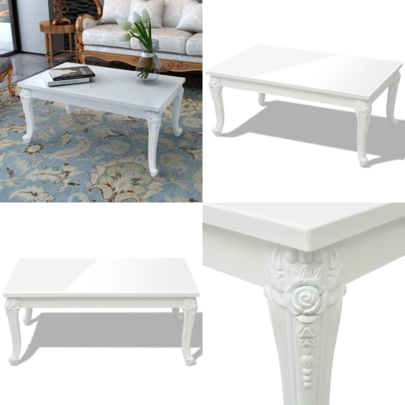 Vidaxl - Table basse 100x60x42 cm Blanc brillant - Table Basse Blanche - Table D'appoint Moderne - Meuble Salon Tendance - Table Basse Rectangulaire