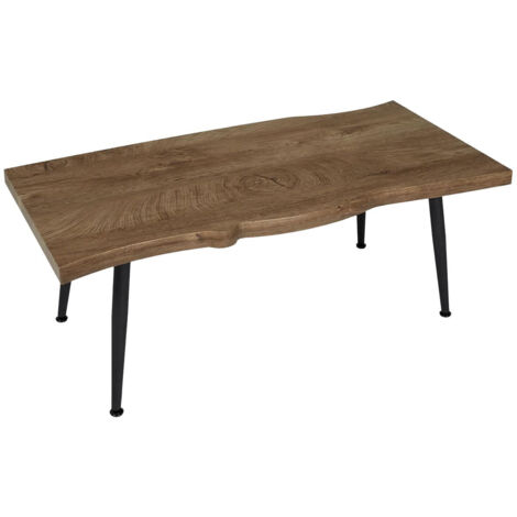 Table Basse 100cm Plateau Aspect Bois Authentique - STARK