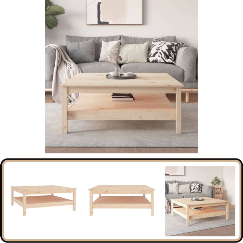 Table basse 100x100x40 cm Bois massif de pin - Table Basse - Meuble tv - Table D'appoint - Table Design - Bois Massif