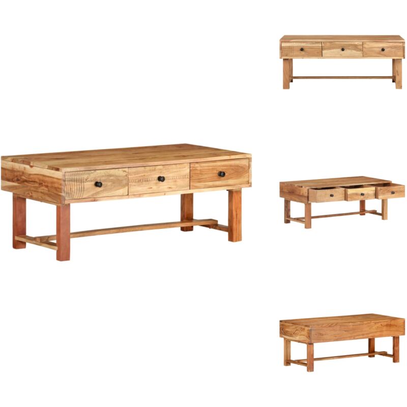 Vidaxl - Table basse 100x50x40 cm Bois d'acacia massif - Table Basse - Meuble Salon - Table Acacia - Table Design - Mobilier Contemporain