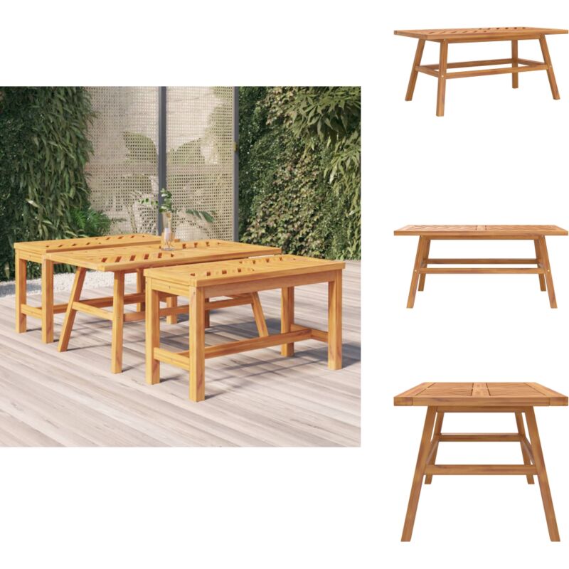 Table basse 100x50x45 cm bois massif d'acacia - Table Basse - Mobilier De Jardin - Acacia Massif - Table Extérieure - Design Élégant