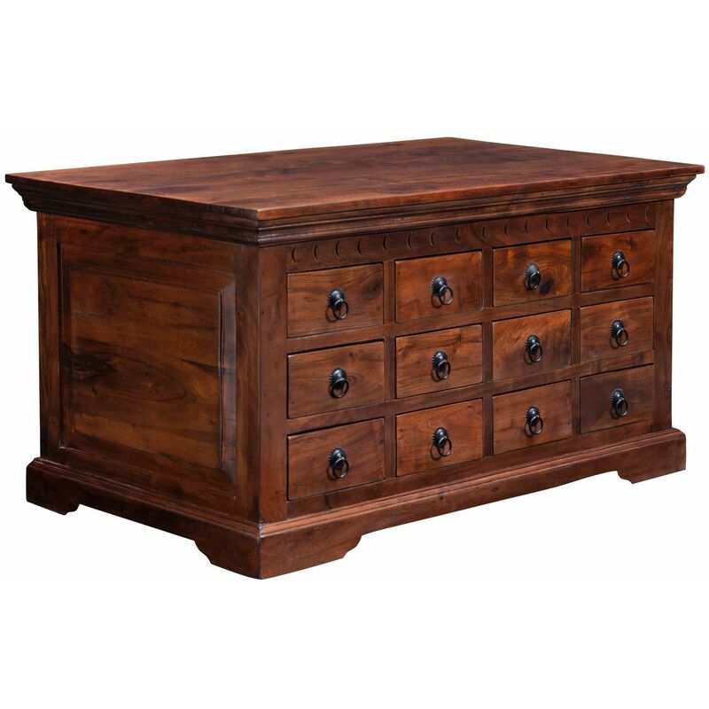 Table basse 100x60 Acacia laqué Nougat oxford 321